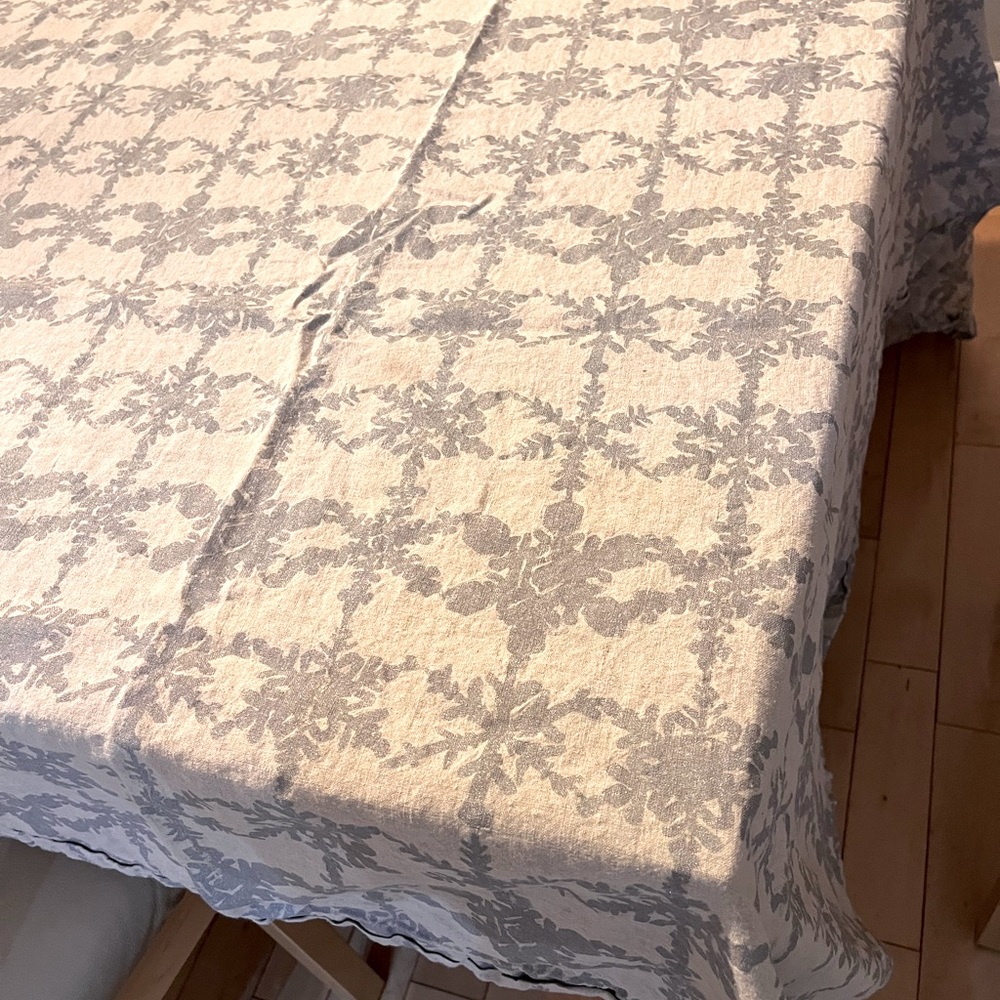 Crate and Barrel Snowflake tablecloth